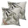 Lot de 2 Coussins déhoussables, carré 40x40cm, Multicouleur, Motif Jungle Tropical, Collection Mambo, CMADECO