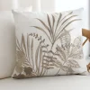 Lot de 2 Coussins déhoussables, carré 40x40cm, Motifs végétaux, Collection Natura, CMADECO