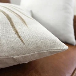 Lot de 2 Coussins déhoussables, carré 40x40cm, Motifs végétaux, Collection Natura, CMADECO