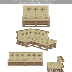 Lot de 2 Coussins pour palettes en bois beige VOUNOT