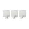 Lot de 3 crochets adhésifs carrés en acier inoxydable Fackelmann Tecno