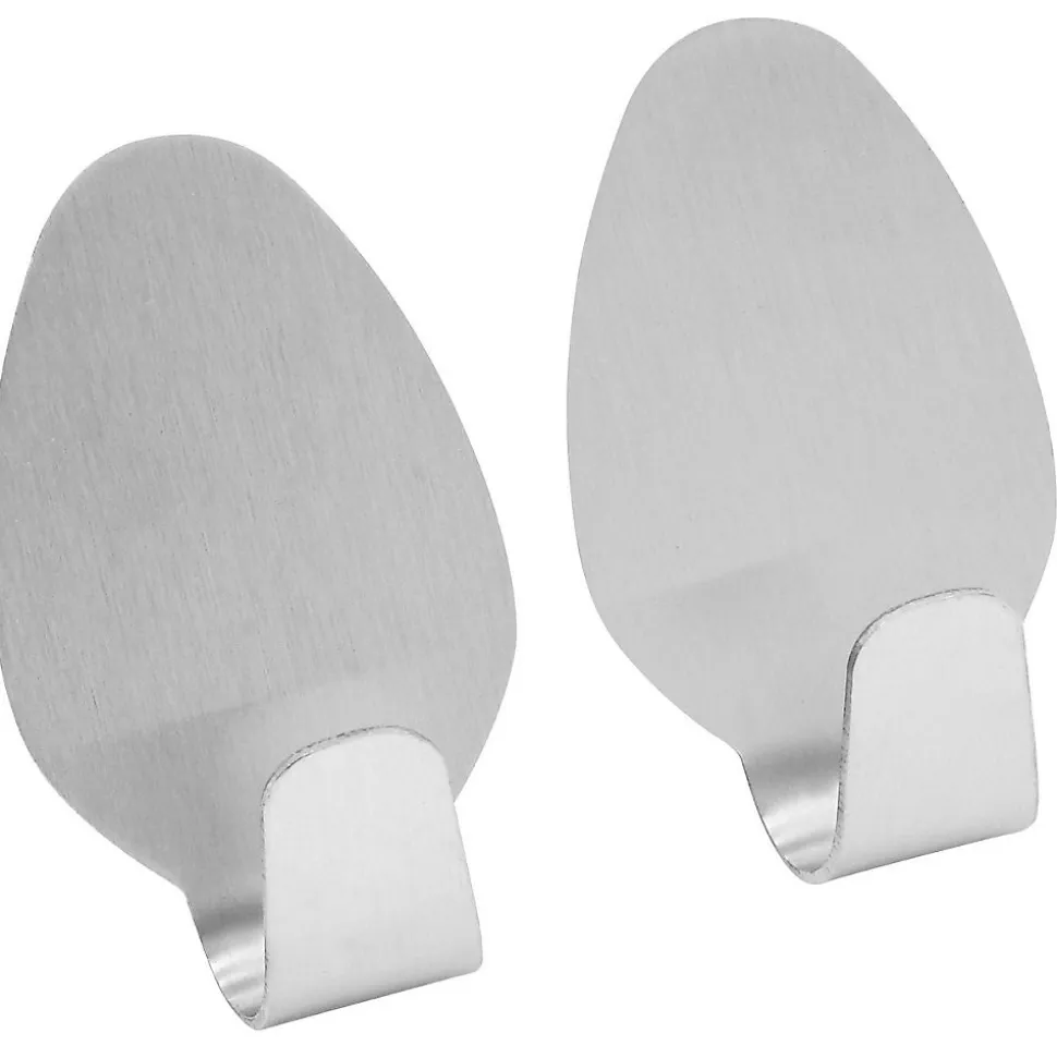 Lot de 2 crochets muraux adhésifs en inox Fackelmann Tecno