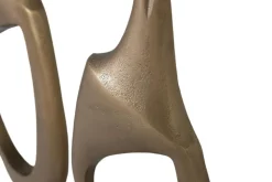 Lot de 2 figurines décoratives en aluminium avec finition bronze