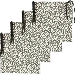 Lot de 4 galettes de chaise carrées kaki 40x40cm pour un intérieur chic et confortable