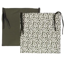 Lot de 4 galettes de chaise carrées kaki 40x40cm pour un intérieur chic et confortable