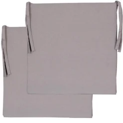 Lot de 2 galettes de chaise carrées 40x40cm en gris