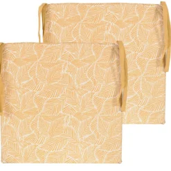 Lot de 2 galettes de chaise carrées 40x40cm en jaune