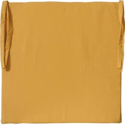 Lot de 2 galettes de chaise carrées 40x40cm en jaune