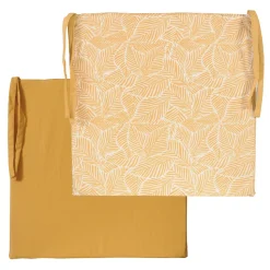 Lot de 2 galettes de chaise carrées 40x40cm en jaune