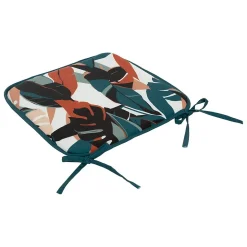 Lot de 4 galettes de chaise extérieur Feuilles 38x38 cm