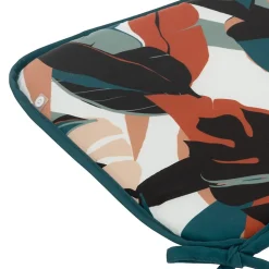 Lot de 4 galettes de chaise extérieur Feuilles 38x38 cm