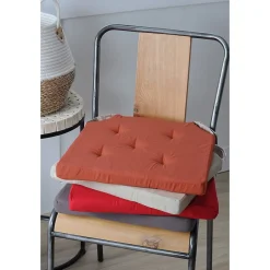 Lot de 4 galettes de chaise Duo velcro 38x38 cobalt lin
