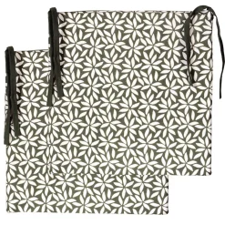 Lot de 2 galettes de chaise carrées 40x40cm en Kaki pour un Confort Élégant