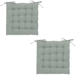 Lot de 2 galettes de chaise matelassées en coton
