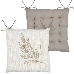 Lot de 4 galettes de chaise en coton HEMERA écru