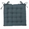 Lot de 2 galettes de chaise en coton coloris orage, 38 x 38 cm