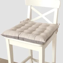 Lot de 2 Galettes de Chaise Bicolores 40x40cm en Beige et Gris - DYLREV