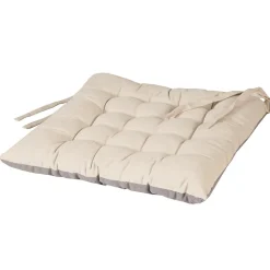 Lot de 2 Galettes de Chaise Bicolores 40x40cm en Beige et Gris - DYLREV