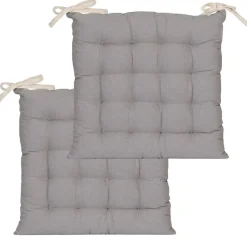 Lot de 2 Galettes de Chaise Bicolores 40x40cm en Beige et Gris - DYLREV
