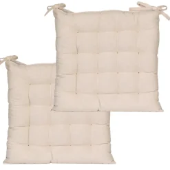 Lot de 2 Galettes de Chaise Bicolores 40x40cm en Beige et Gris - DYLREV