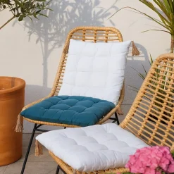 Lot de 4 galettes de chaises blanches 40cm