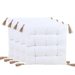 Lot de 4 galettes de chaises blanches 40cm