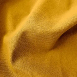 Lot de 6 galettes piquées, carré 38x38cm, jaune moutarde, avec nouettes, 100% coton, collection Panama, CMADECO