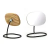 Lot de 2 miroirs pivotants et détachables en bois et métal noir - ZOOM