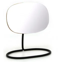 Lot de 2 miroirs pivotants et détachables en bois et métal noir - ZOOM