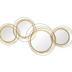 Lot de 4 miroirs ronds muraux dia. 30, 24, 21 cm crochet visserie incluse métal