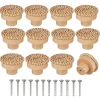 Lot de 12 poignées rondes pour commode, tiroirs et commodes en bois avec vis