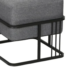 Lot de 2 poufs empilables Tas multifonctionnel carré gris foncé en.casa