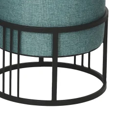 Lot de 2 poufs empilables Tas multifonctionnel rond vert en.casa