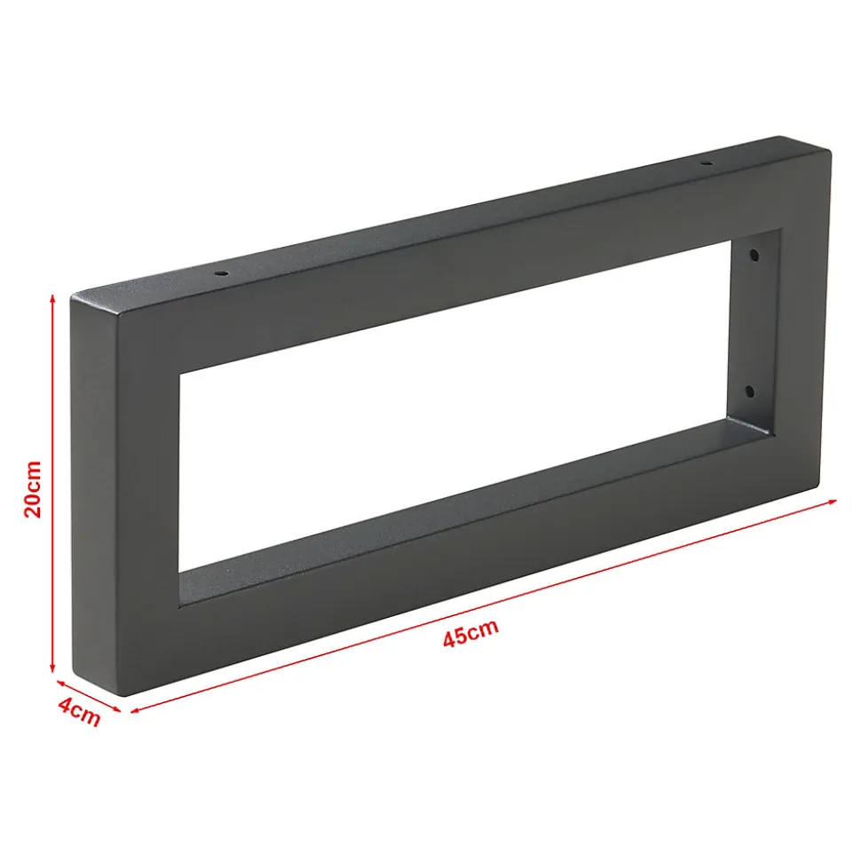 Lot de 2 équerres d'étagère Hawangen acier 45 x 20 cm noir en.casa