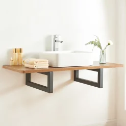 Lot de 2 équerres d'étagère Hawangen acier 45 x 20 cm noir en.casa