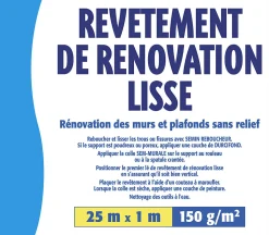 Lot de 2 Revêtements de Rénovation Lisse à Peindre Semin - Rouleau de 25 x 1 m