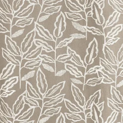 Lot de 2 rideaux à Œillets, 140x240cm, Naturel, Motifs feuilles, Coton Chambray, Collection Lodge, CMADECO