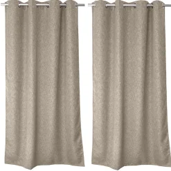 Lot de 2 rideaux à oeillets, obscurcissant, 140x240 cm, beige naturel chiné, collection Natté, CMADECO