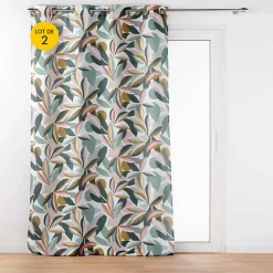 Lot de 2 rideaux a oeillets 140 x 260 cm polyester imprimé Lavinia