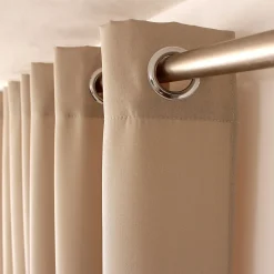 Lot de 2 Rideaux avec Œillets, Beige naturel, 140x240cm, 100% polyester, Collection ZOE, CMADECO
