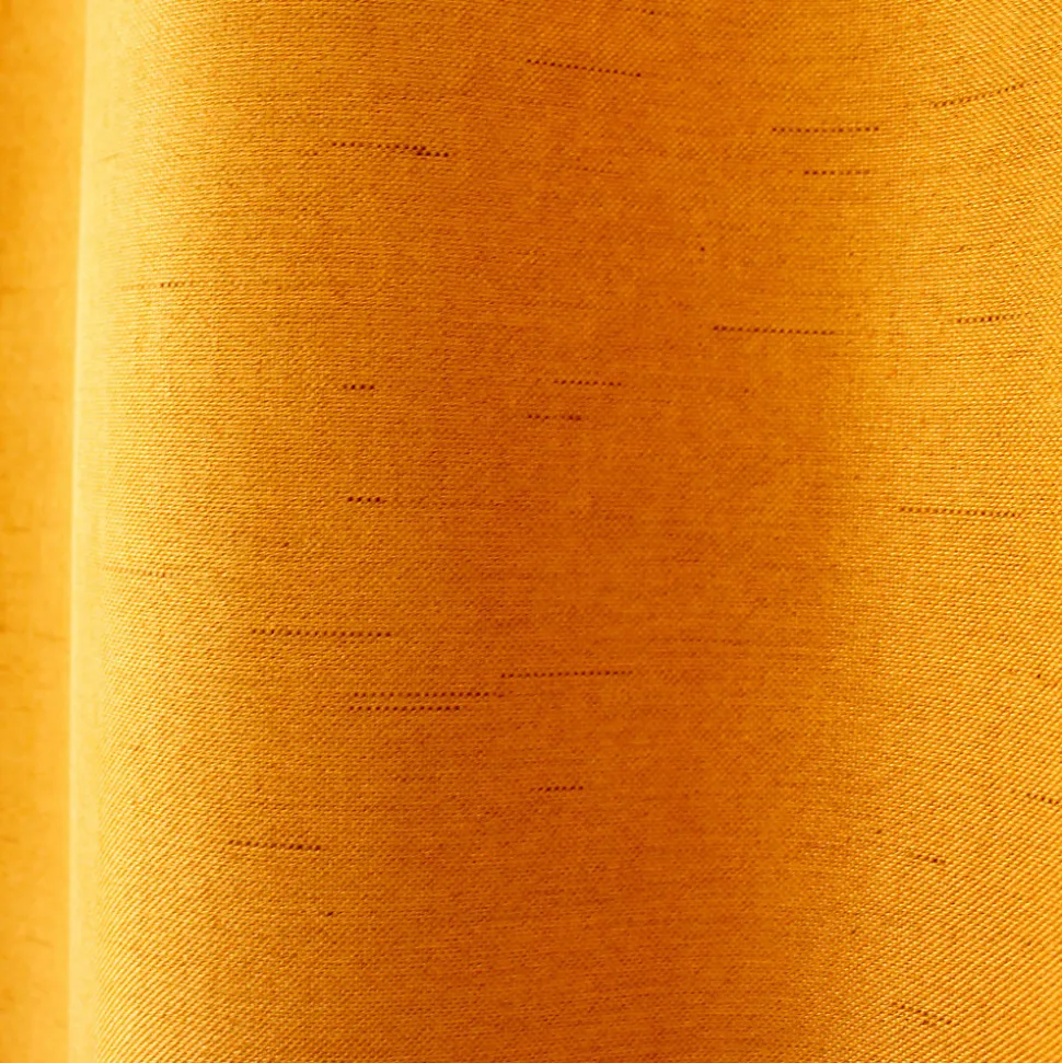 Lot de 2 rideaux obscurcissant thermique fileté avec oeillets, moutarde, 140x240cm, 100% polyester, collection Floppy, CMADECO
