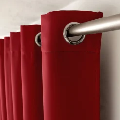 Lot de 2 rideaux occultant avec oeillets, rouge, 140x180cm, 100% polyester, collection Réglisse, CMADECO