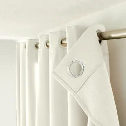 Lot de 2 rideaux thermique avec oeillets, écru, 135x180cm, 100% polyester, collection Glacier, CMADECO