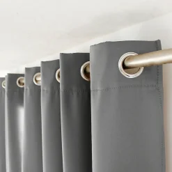 Lot de 2 rideaux thermique avec oeillets, gris, 135x240cm, collection Glacier, CMADECO
