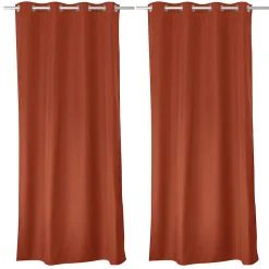 Lot de 2 rideaux thermique avec oeillets, terre cuite, 135x180cm, 100% polyester, collection Glacier, CMADECO