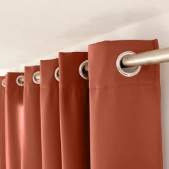 Lot de 2 rideaux thermique avec oeillets, terre cuite, 135x180cm, 100% polyester, collection Glacier, CMADECO