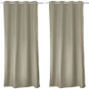 Lot de 2 rideaux thermique avec oeillets, beige naturel, 135x180cm, 100% polyester, collection Glacier, CMADECO