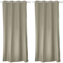 Lot de 2 rideaux thermique avec oeillets, beige naturel, 135x180cm, 100% polyester, collection Glacier, CMADECO