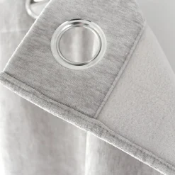 Lot de 2 Rideaux Thermique avec Œillets, Gris Clair, Grande Hauteur, 140x260cm, Velours, Collection Velvet, CMADECO