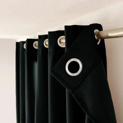 Lot de 2 rideaux thermique avec oeillets, noir, 135x240cm, collection Glacier, CMADECO